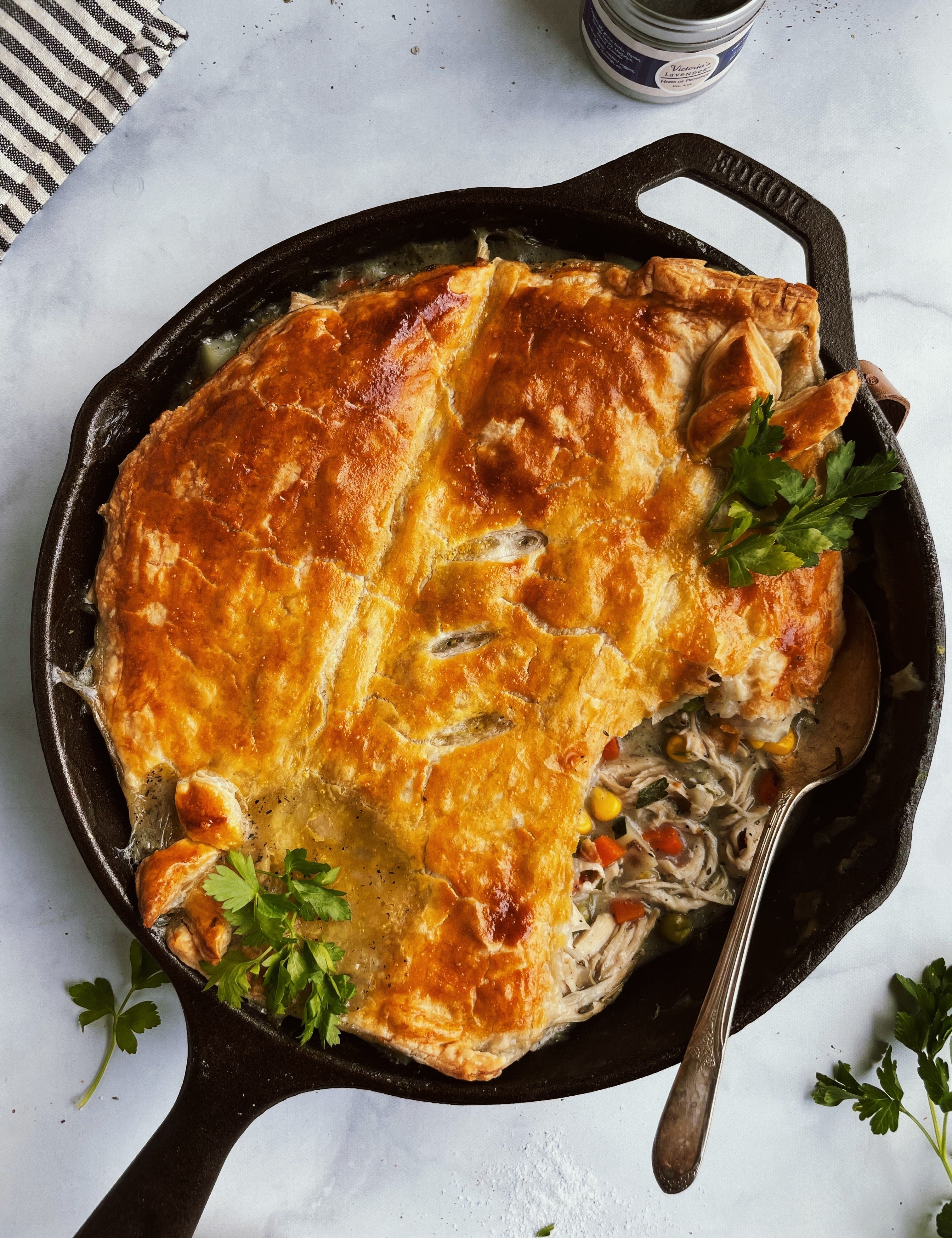 Skillet Chicken Pot Pie with Herbs de Provence